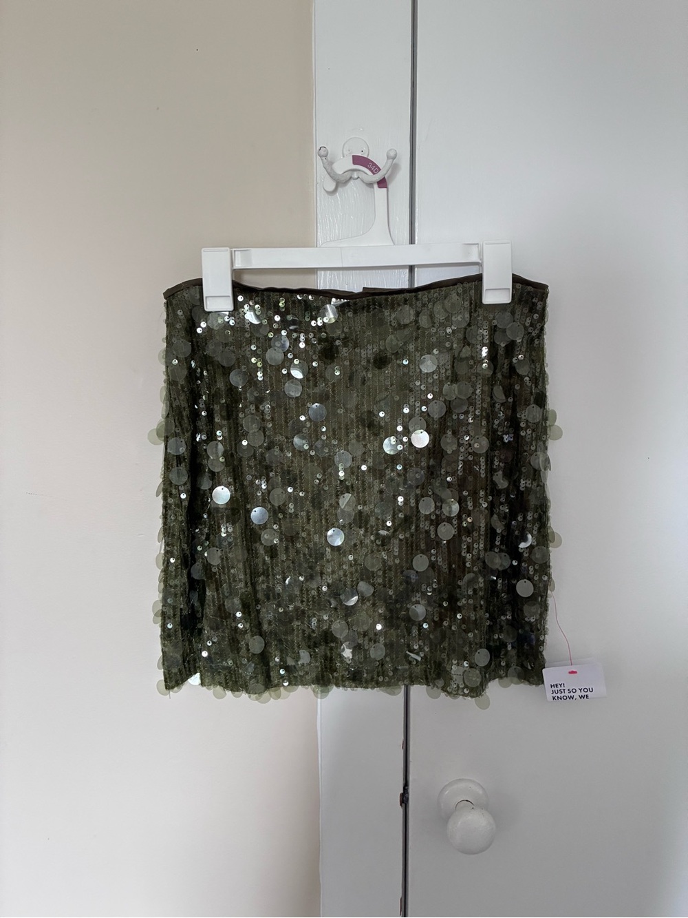 ASOS Olive Green Sequin Mini Skirt